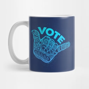 Hang Loose Vote Blue Mug